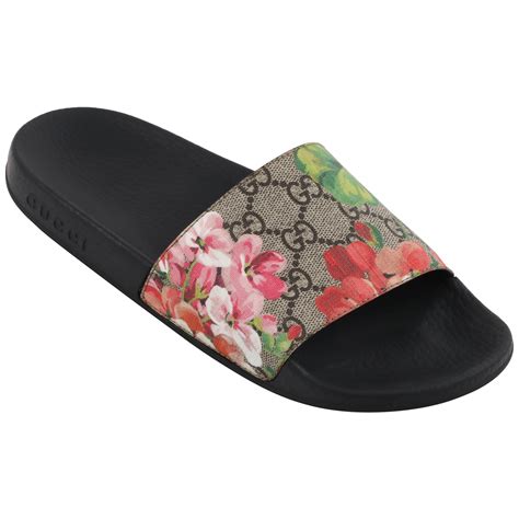 gucci black gg slides|gucci floral slides outfit.